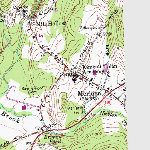 Topographic Map of Barnes Library, NH