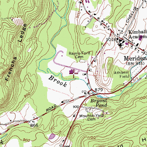 Topographic Map of Plainfield Elementary School, NH