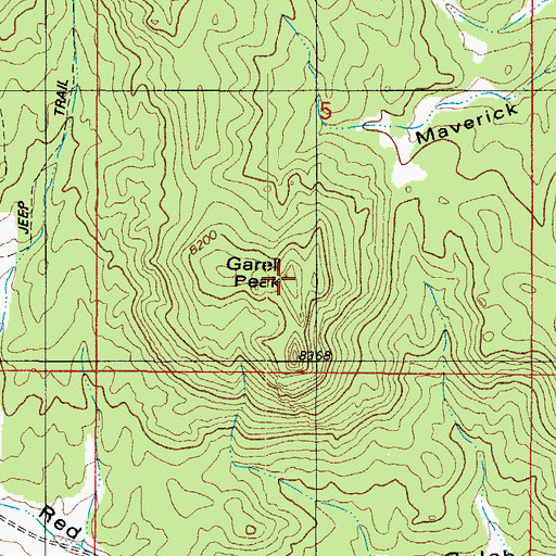 Topographic Map of Garell Peak, CO