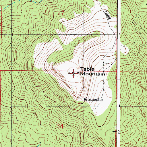 Topographic Map of Table Mountain, CO