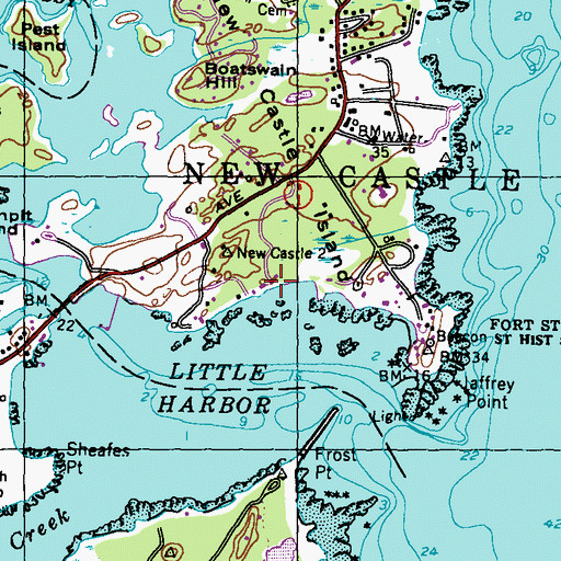 Topographic Map of Wentworth Marina, NH