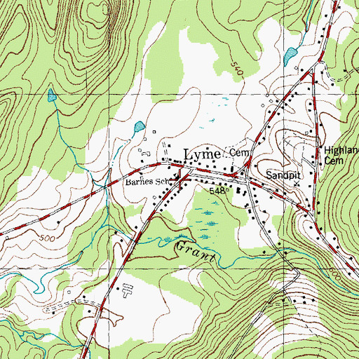 Topographic Map of Lyme Elementary School, NH