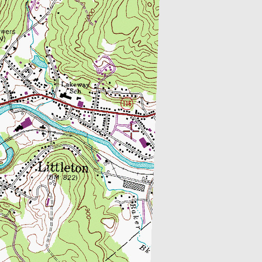 Topographic Map of Coreys Mobile Park, NH