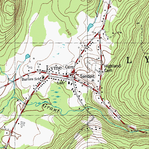 Topographic Map of Lyme Congregational Church, NH