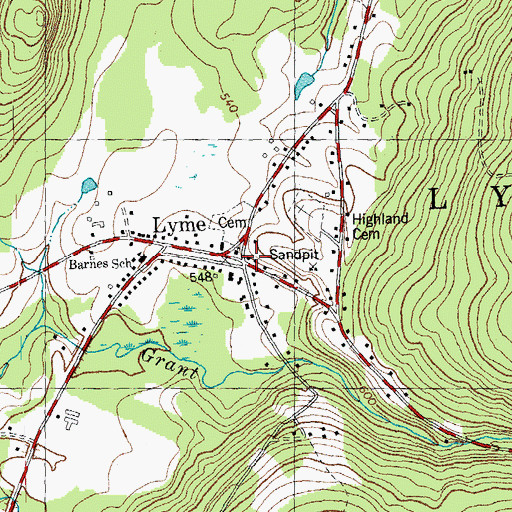 Topographic Map of Lyme Congregational Church Horse Sheds, NH