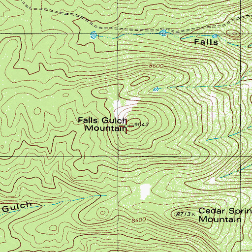 Topographic Map of Falls Gulch Mountain, CO