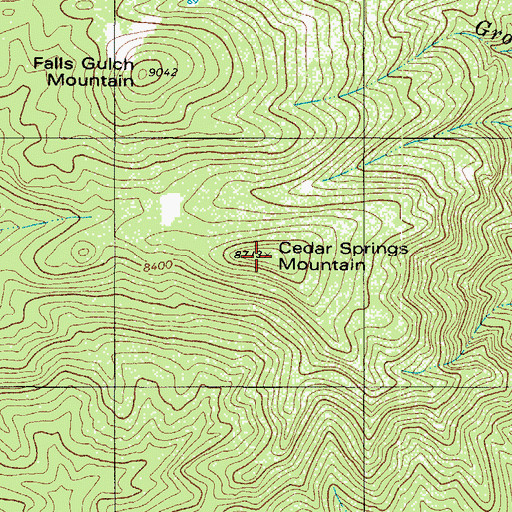 Topographic Map of Cedar Springs Mountain, CO