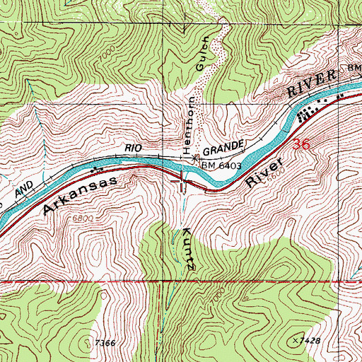 Topographic Map of Kuntz Gulch, CO