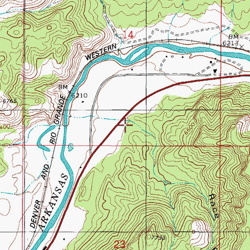 Topographic Map of Race Path Gulch, CO