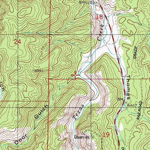 Topographic Map of Back Door Gulch, CO