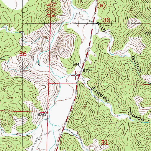 Topographic Map of Stacey Gulch, CO