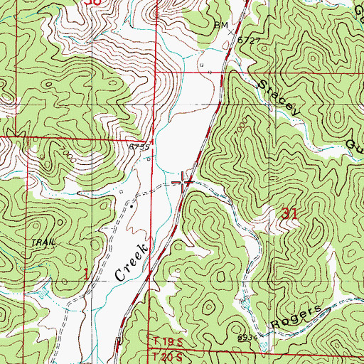 Topographic Map of Rogers Gulch, CO