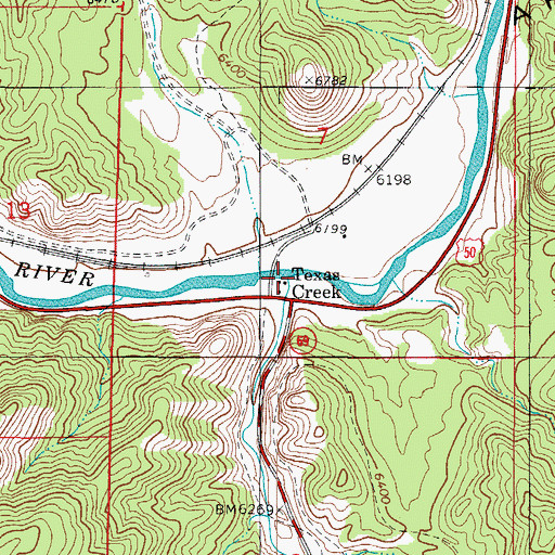 Topographic Map of Texas Creek, CO