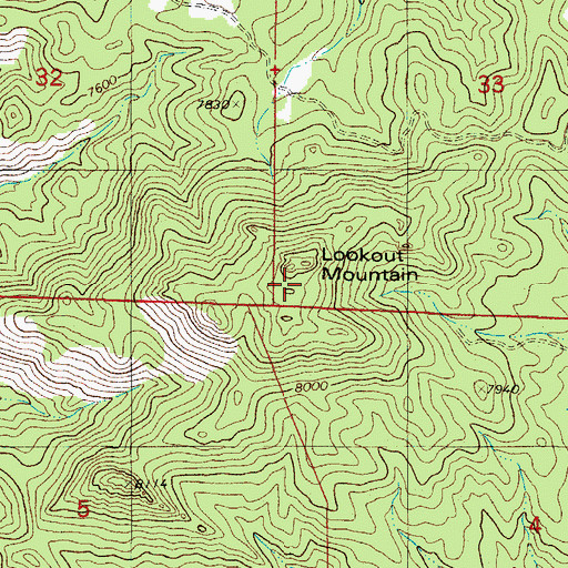 Topographic Map of Lookout Mountain, CO
