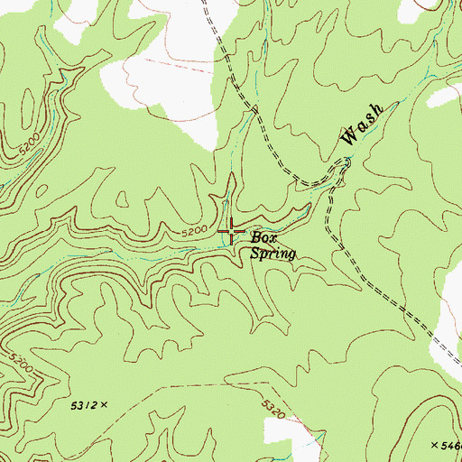 Topographic Map of Box Spring, AZ