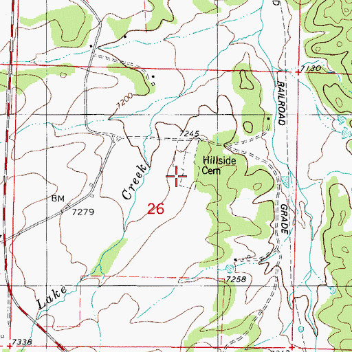 Topographic Map of Hillside Cemetery, CO
