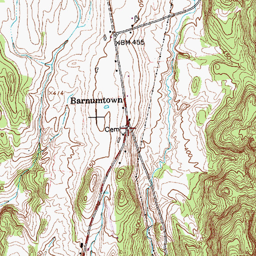 Topographic Map of Barnumtown Cemetery, VT