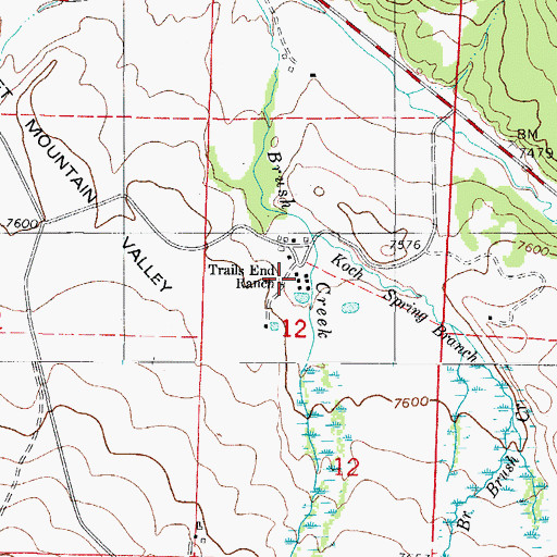 Topographic Map of Trails End Ranch, CO