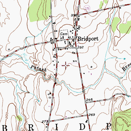 Topographic Map of Bridport Central School, VT