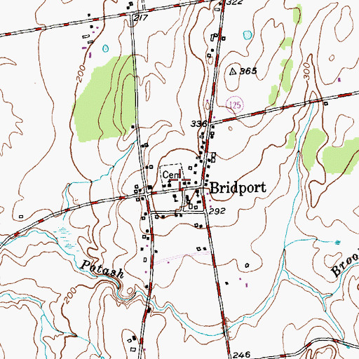 Topographic Map of Bridport Congregational Church, VT