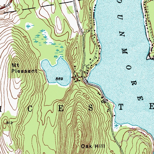 Topographic Map of Camp Brebeuf for Boys, VT