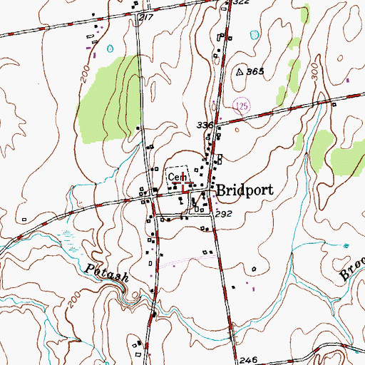 Topographic Map of Bridport Central Cemetery, VT