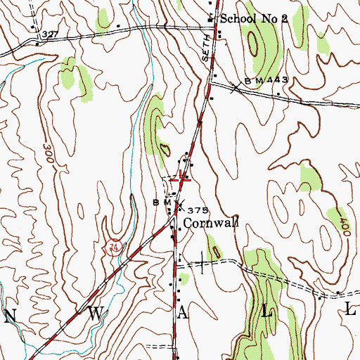 Topographic Map of Central Cemetery, VT