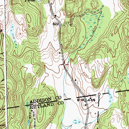 Topographic Map of Choates Cemetery, VT