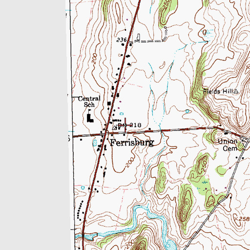 Topographic Map of Ferrisburg Community Church, VT