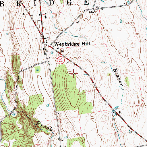 Topographic Map of First Weybridge Hill Cemetery, VT