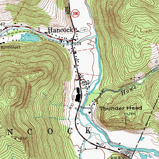Topographic Map of Hancock Post Office, VT