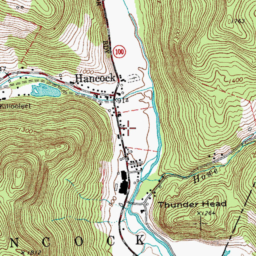 Topographic Map of Hancock Village School, VT