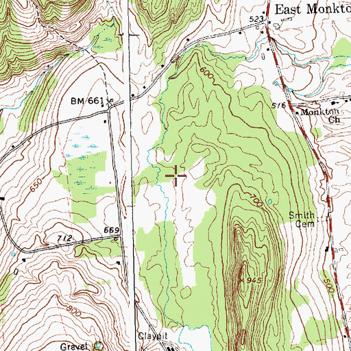 Topographic Map of Horan Cemetery, VT