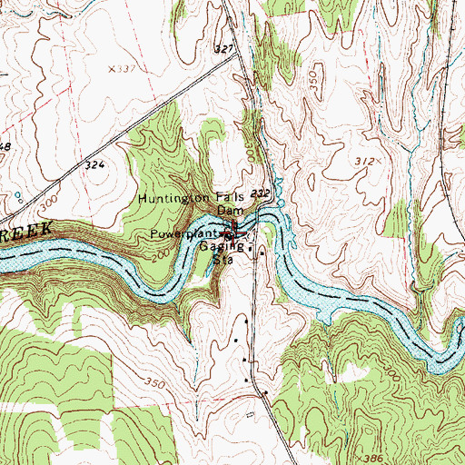 Topographic Map of Huntington Falls, VT