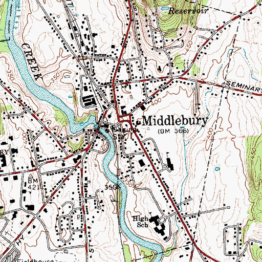 Topographic Map of Ilsley Memorial Baptist Church, VT