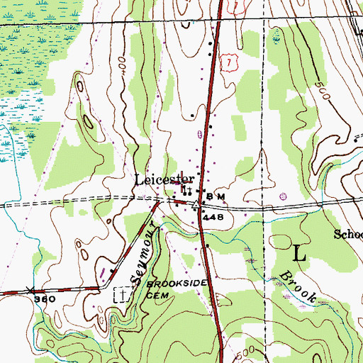 Topographic Map of Leicester Central School, VT