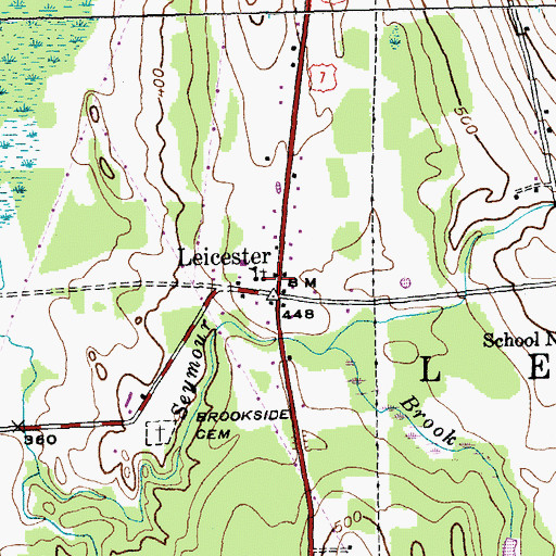 Topographic Map of Leicester Meeting House, VT