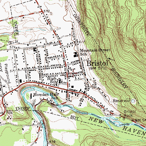 Topographic Map of Lincoln Library, VT