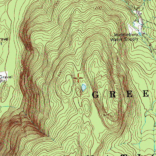 Topographic Map of Middleblury Municipal Forest, VT