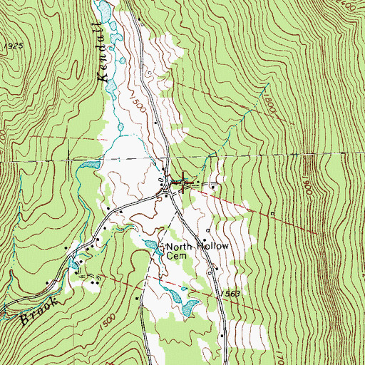 Topographic Map of North Hollow School (historical), VT
