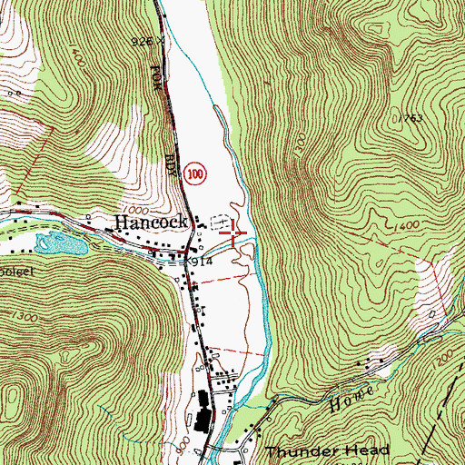 Topographic Map of Old Village Cemetery, VT