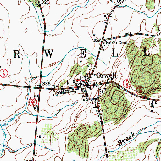 Topographic Map of Orwell Village School, VT