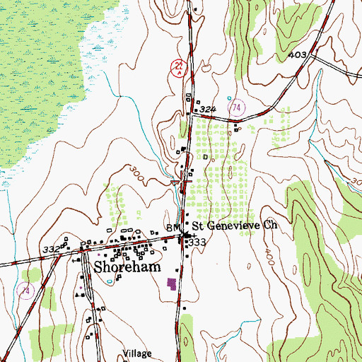Topographic Map of Platt Memorial Library, VT