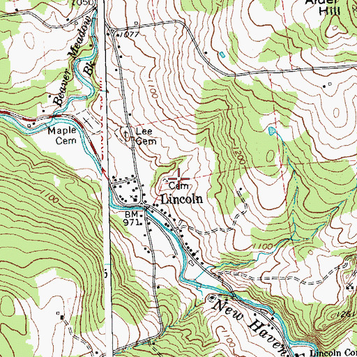 Topographic Map of Pope Cemetery, VT