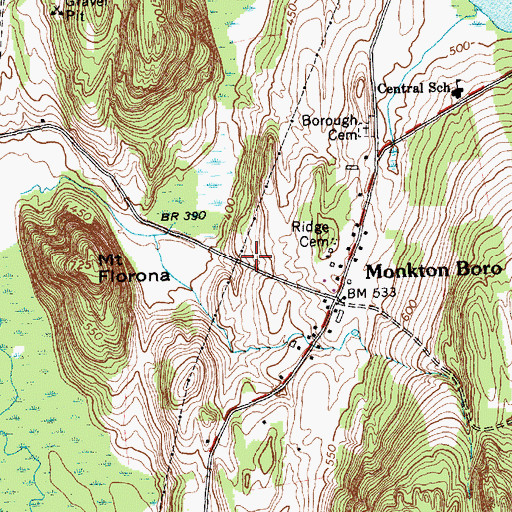 Topographic Map of Russell Memorial Library, VT