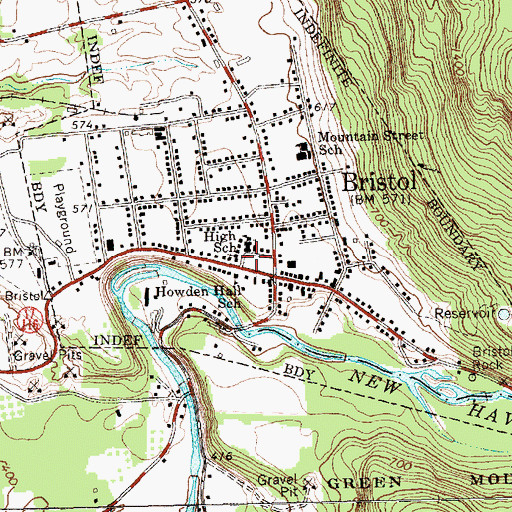 Topographic Map of Saint Ambrose Parish Hall, VT