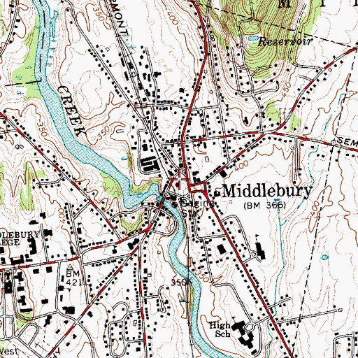Topographic Map of Saint Stephens Episcopal Church, VT