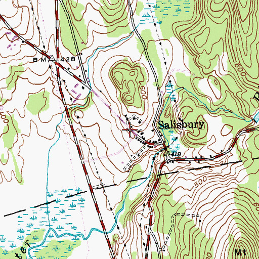 Topographic Map of Salisbury Congregational Church, VT