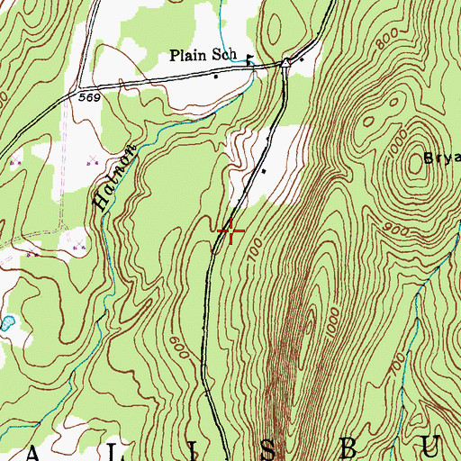 Topographic Map of Salisbury Municipal Forest, VT