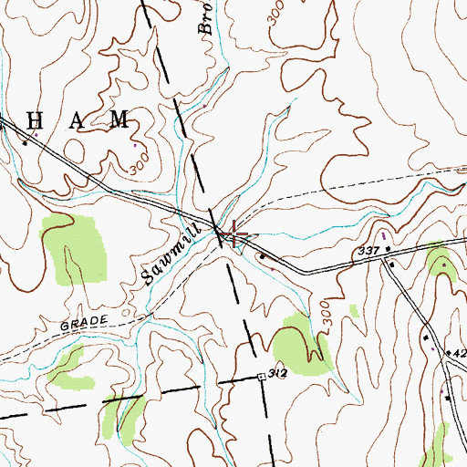 Topographic Map of Shoreham Covered Railroad Bridge, VT